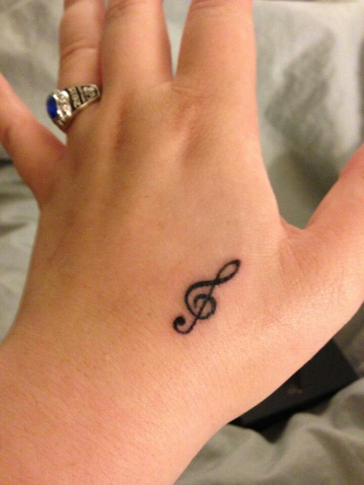 Music note on hand